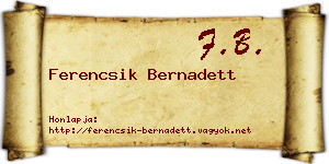 Ferencsik Bernadett névjegykártya