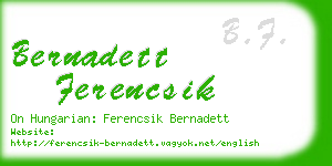 bernadett ferencsik business card